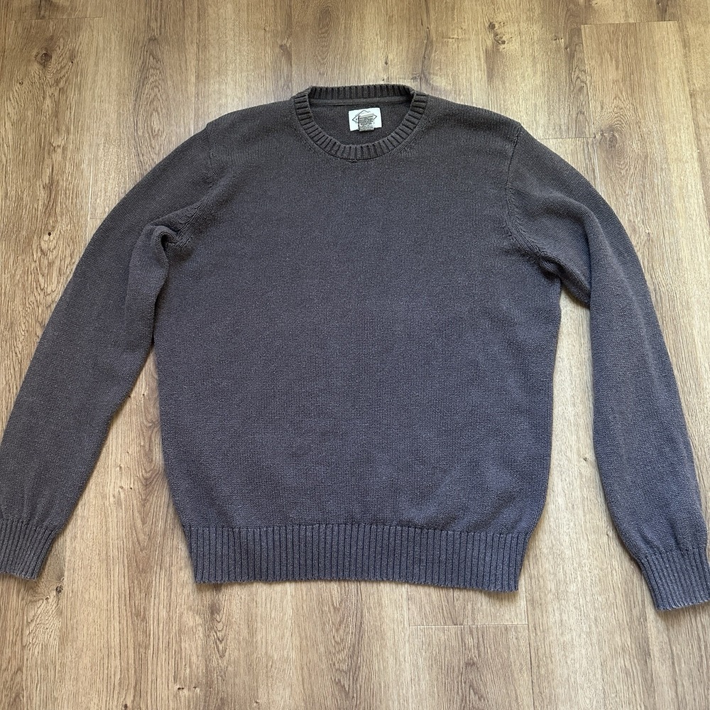 St. John's Bay Men's 100% Cotton Crew Neck Pullover Sweater Brown Size Medium